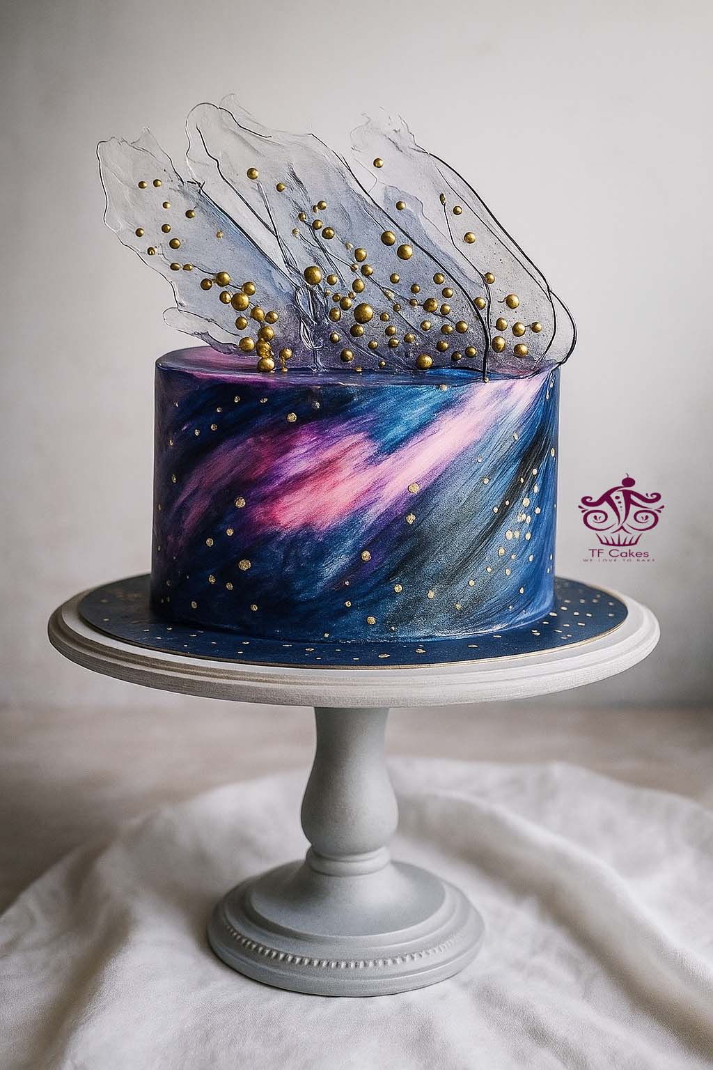 Aurora Sky Galaxy Cake - TF Cakes Online Delivery Freshly baked handcrafted Aurora Sky Galaxy Cake – Cake design by TF Cakes