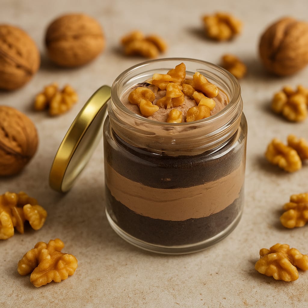 Walnut Fudge Jar Cake - TF Cakes Online Delivery Freshly baked handcrafted Walnut Fudge Jar Cake – Cake design by TF Cakes