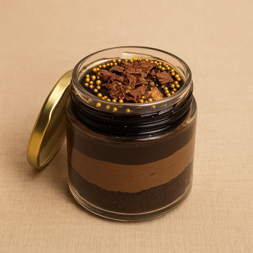 Crunchy Chocolate Blast Jar Cake - TF Cakes Online Delivery Freshly baked handcrafted Crunchy Chocolate Blast Jar Cake – Cake design by TF Cakes