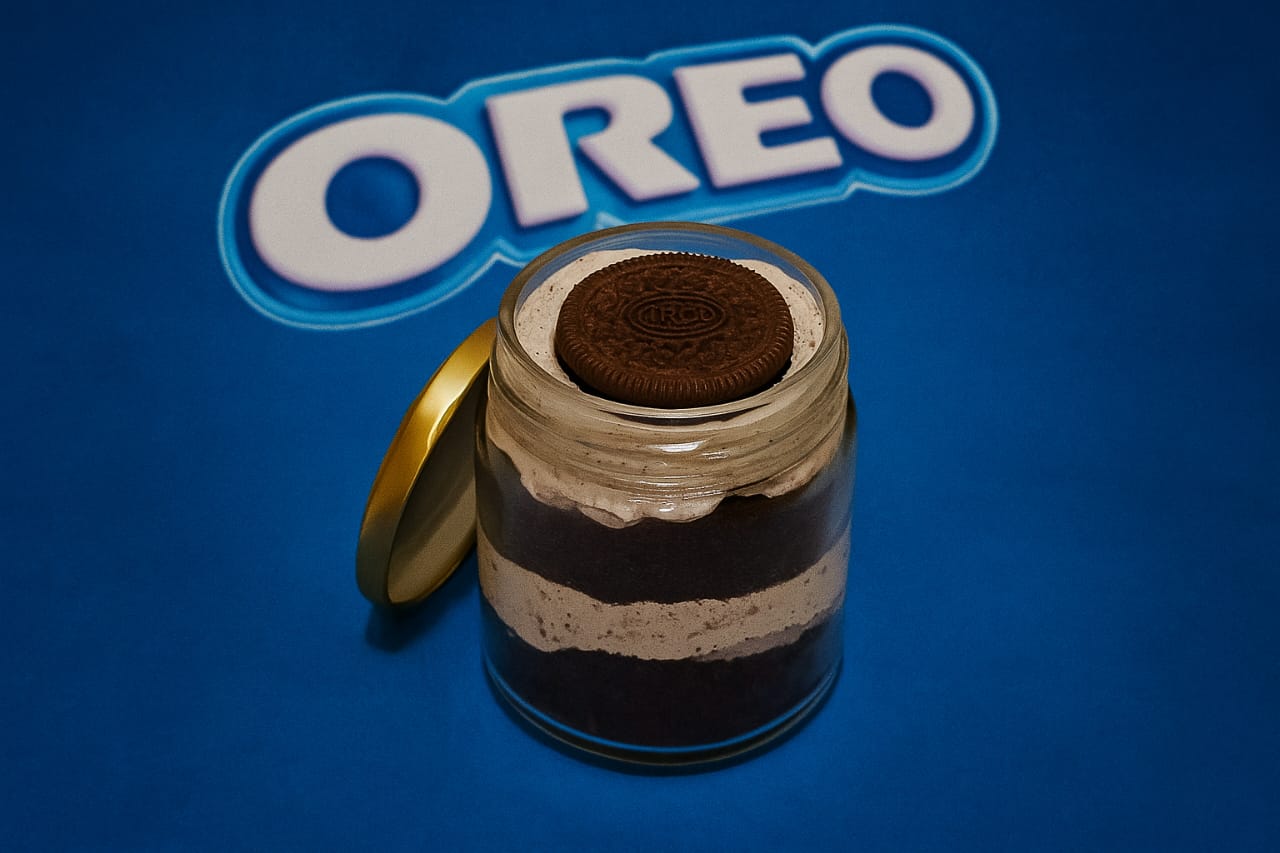 Oreo Delight Jar Cake - TF Cakes Online Delivery Freshly baked handcrafted Oreo Delight Jar Cake – Cake design by TF Cakes