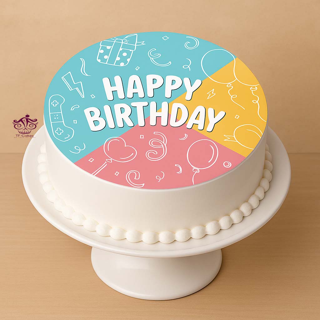 Happy Birthday Photo Cake - TF Cakes Online Delivery Freshly baked handcrafted Happy Birthday Photo Cake – Cake design by TF Cakes