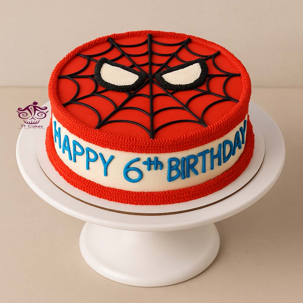 Spiderman Theme Birthday Cake - TF Cakes Online Delivery Freshly baked handcrafted Spiderman Theme Birthday Cake – Cake design by TF Cakes