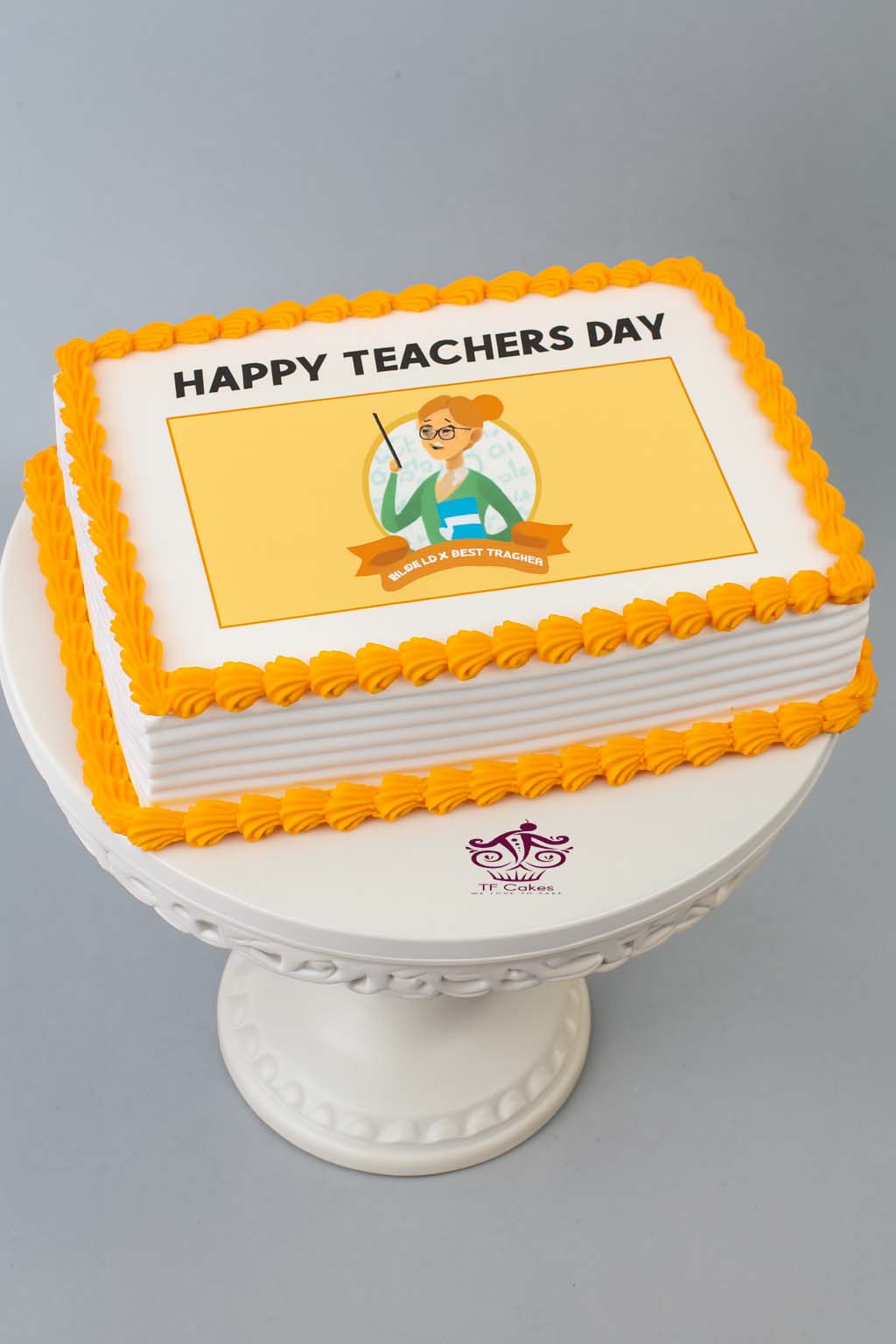Happy Teachers Day Cake - TF Cakes Online Delivery Freshly baked handcrafted Happy Teachers Day Cake – Cake design by TF Cakes