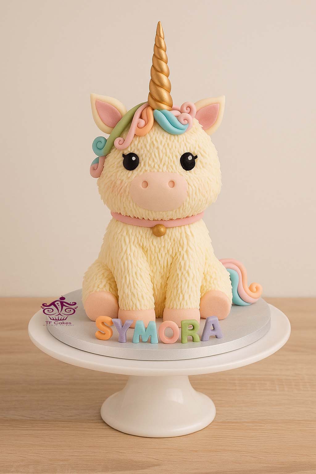 3D Unicorn Fondant Cake - TF Cakes Online Delivery Freshly baked handcrafted 3D Unicorn Fondant Cake – Cake design by TF Cakes