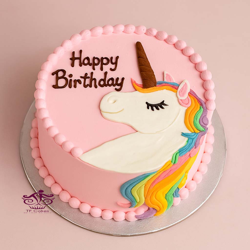 Classic Unicorn Face Cake - TF Cakes Online Delivery Freshly baked handcrafted Classic Unicorn Face Cake – Cake design by TF Cakes