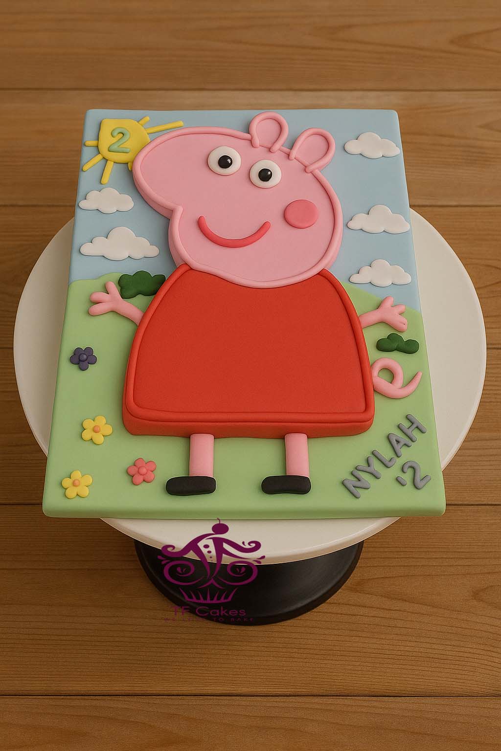Peppa Pig Rectangle Cake - TF Cakes Online Delivery Freshly baked handcrafted Peppa Pig Rectangle Cake – Cake design by TF Cakes