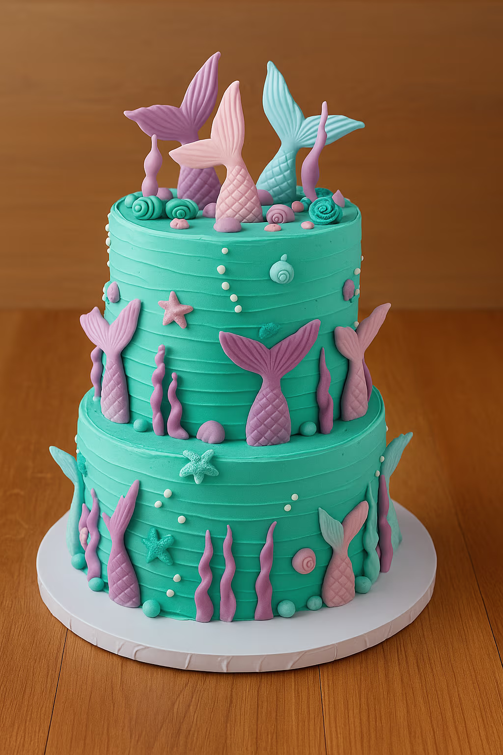 Underwater Mermaid Theme Cake - TF Cakes Online Delivery Freshly baked handcrafted Underwater Mermaid Theme Cake – Cake design by TF Cakes