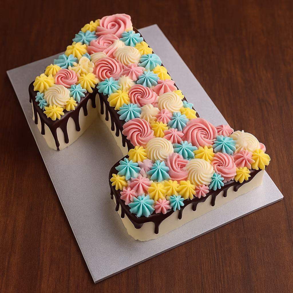 Colorful Drip Number 1 Cake - TF Cakes Online Delivery Freshly baked handcrafted Colorful Drip Number 1 Cake – Cake design by TF Cakes