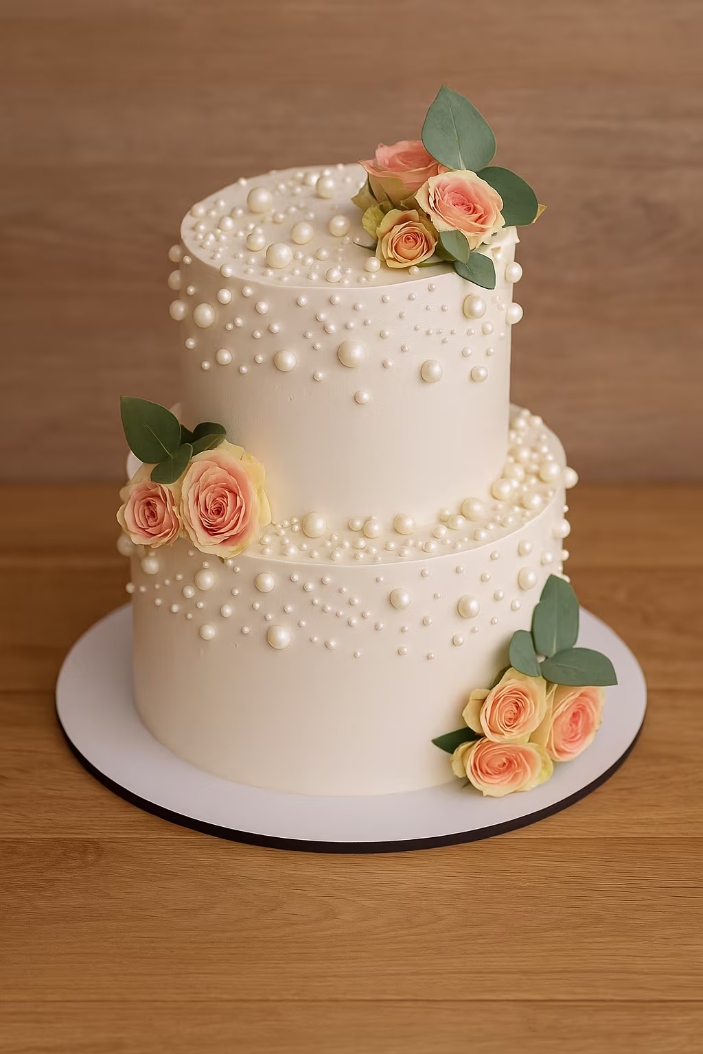 White Pearl Floral Cake - TF Cakes Online Delivery Freshly baked handcrafted White Pearl Floral Cake – Cake design by TF Cakes