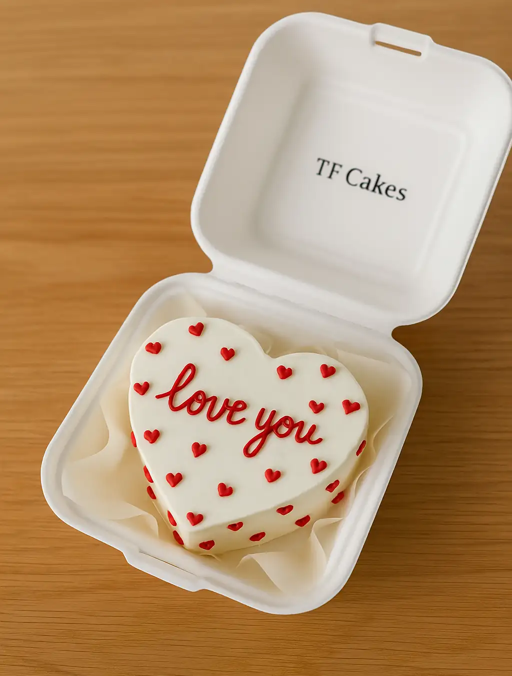 Love You Heart Bento Cake - TF Cakes Online Delivery Freshly baked handcrafted Love You Heart Bento Cake – Cake design by TF Cakes