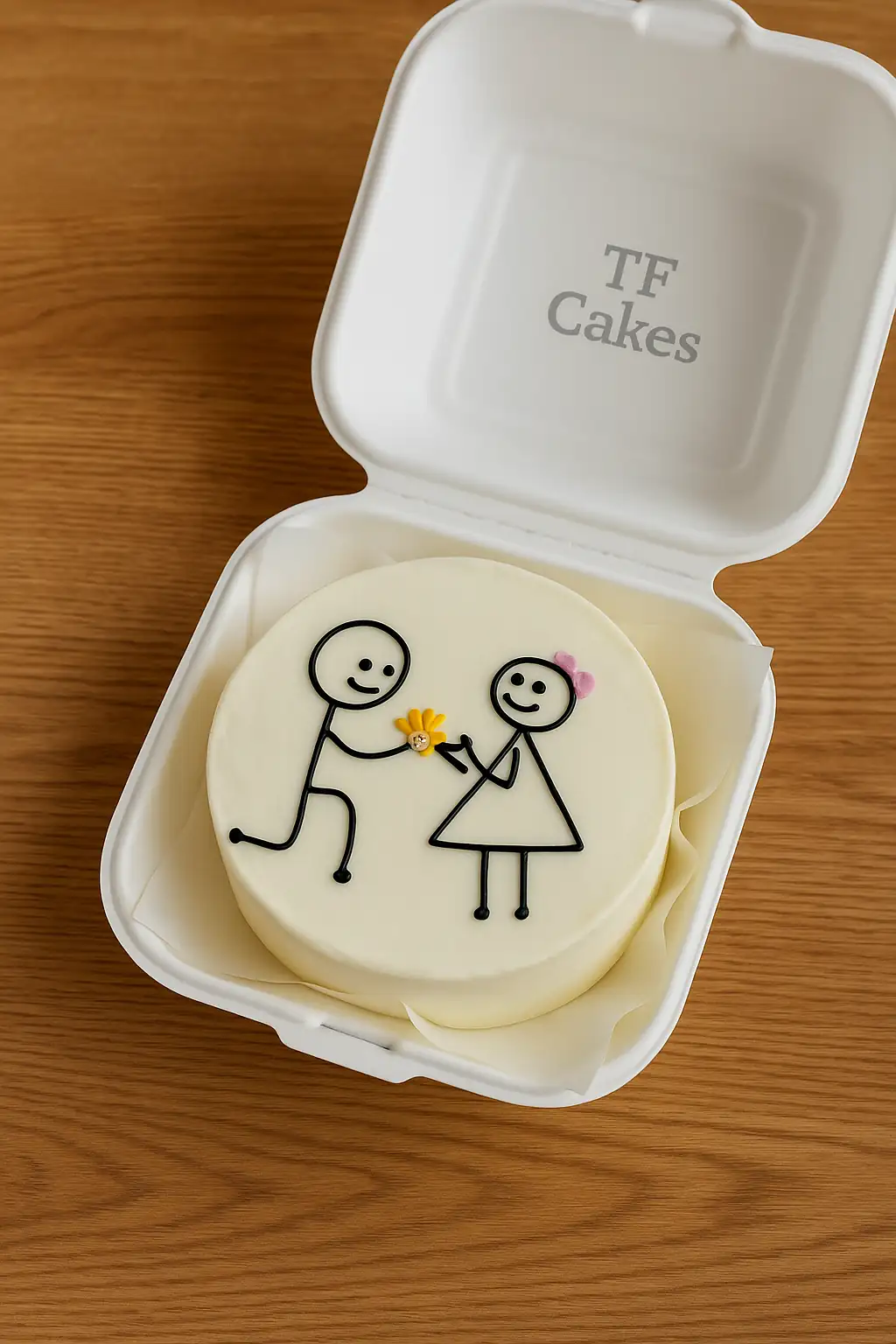 Stick Figure Love Bento Cake - TF Cakes Online Delivery Freshly baked handcrafted Stick Figure Love Bento Cake – Cake design by TF Cakes