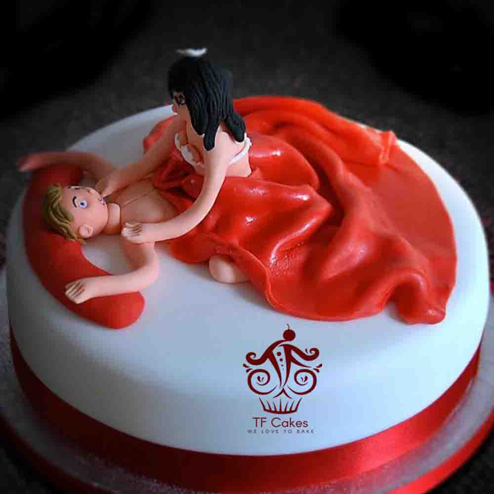 Romantic Couple Bachelorette Cake - TF Cakes Online Delivery Freshly baked handcrafted Romantic Couple Bachelorette Cake – Cake design by TF Cakes