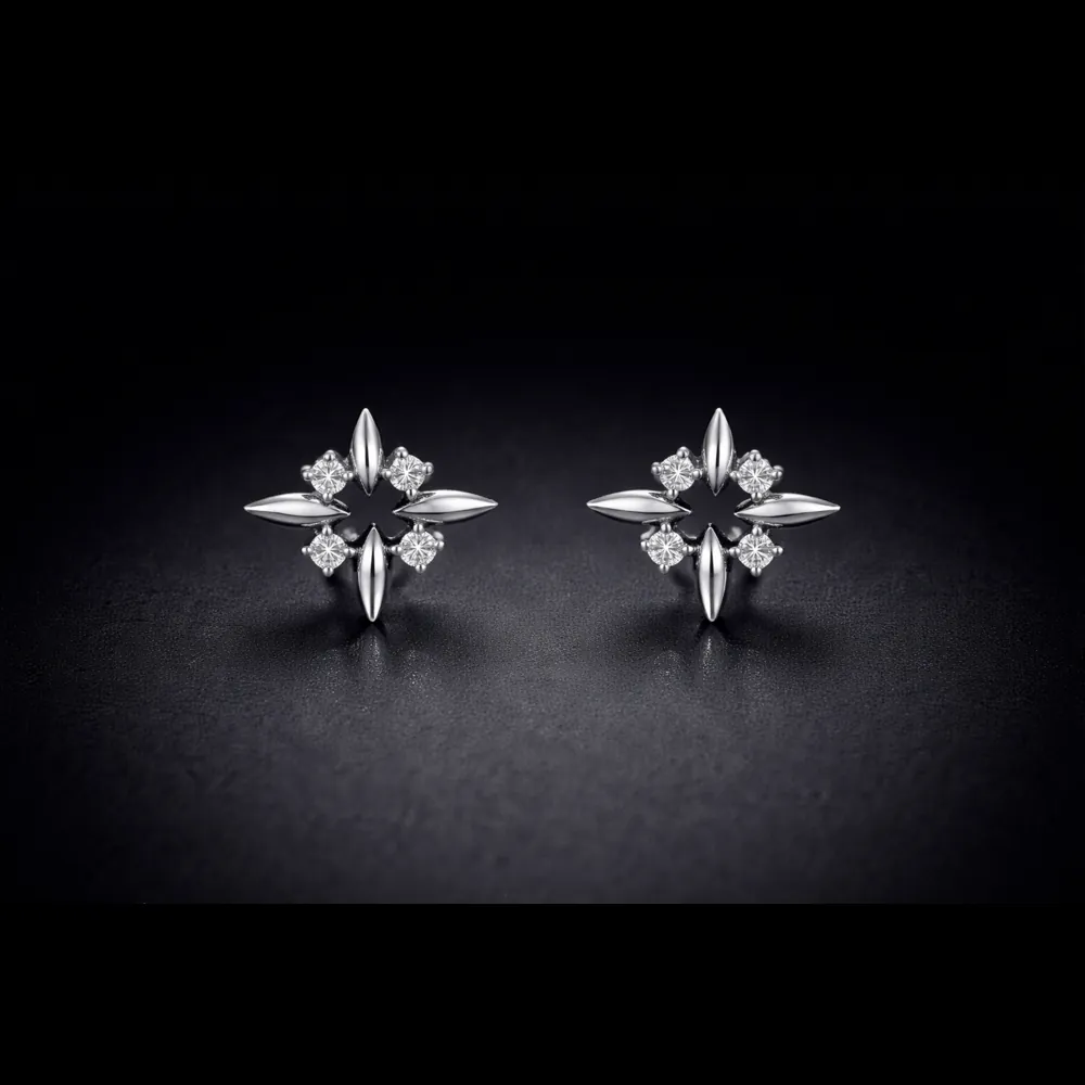 Tavira 92.5 Silver blooming moissanite Earrings - TF Cakes Online Delivery Freshly baked handcrafted Tavira 92.5 Silver blooming moissanite Earrings – Cake design by TF Cakes