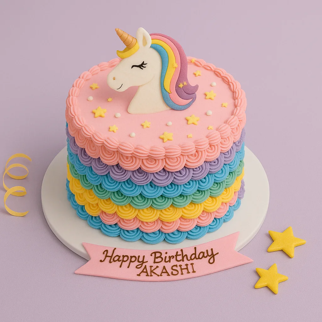 Unicorn Face with Butterfly Accents - TF Cakes Online Delivery Freshly baked handcrafted Unicorn Face with Butterfly Accents – Cake design by TF Cakes