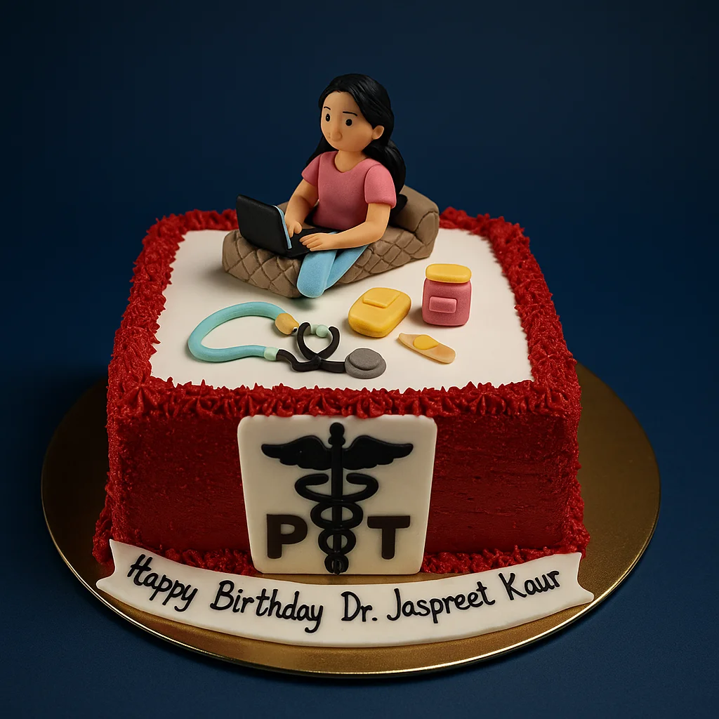 Working Doctor Laptop Theme Cake - TF Cakes Online Delivery Freshly baked handcrafted Working Doctor Laptop Theme Cake – Cake design by TF Cakes